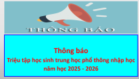 Thông báo triệu tập học sinh trung học phổ thông nhập học năm học 2025 2026