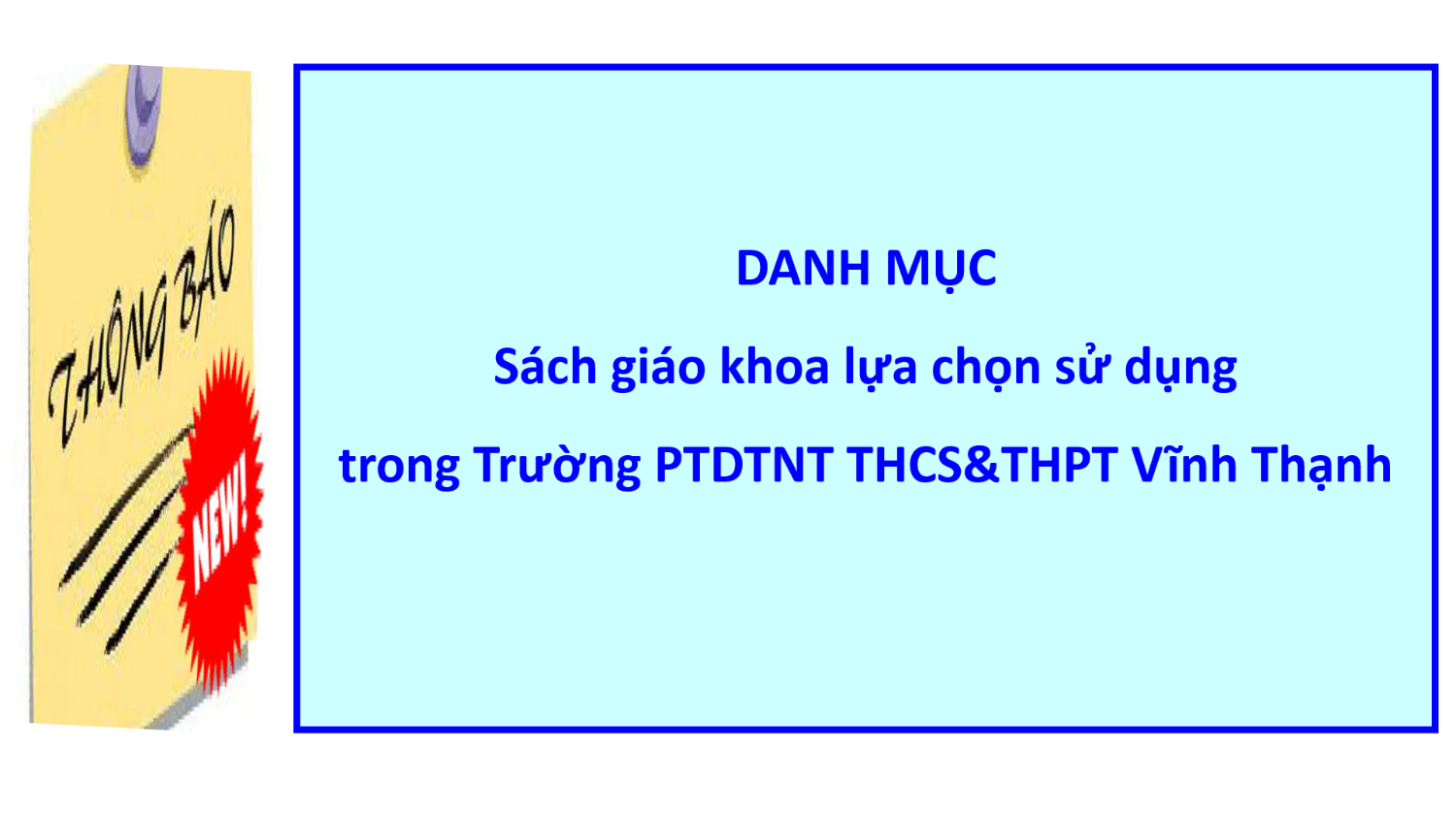 TB DANH MUC SGK 6 12