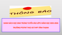 TB DS HS TRÚNG TUYỂN VÀO LỚP 6 2025 2026