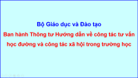 Thông tư Hướng dẫn về công tác tư vấn học đường và công tác xã hội trong trường học