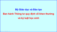 Thông tư quy định về khen thưởng và kỷ luật học sinh