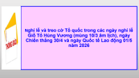 TB nghỉ Lễ 10 3 30 4 01 5 2026