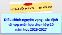 TB điều chỉnh tổ hợp môn lựa chọ lớp 10 2026 2027
