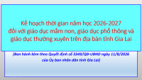 KẾ HOẠCH THỜI GIAN NĂM HỌC 2026 2027