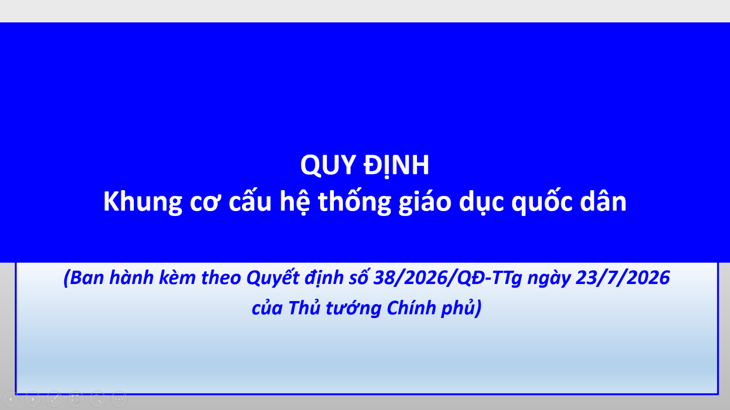 Khung cơ cấu hệ thống giáo dục quốc dân